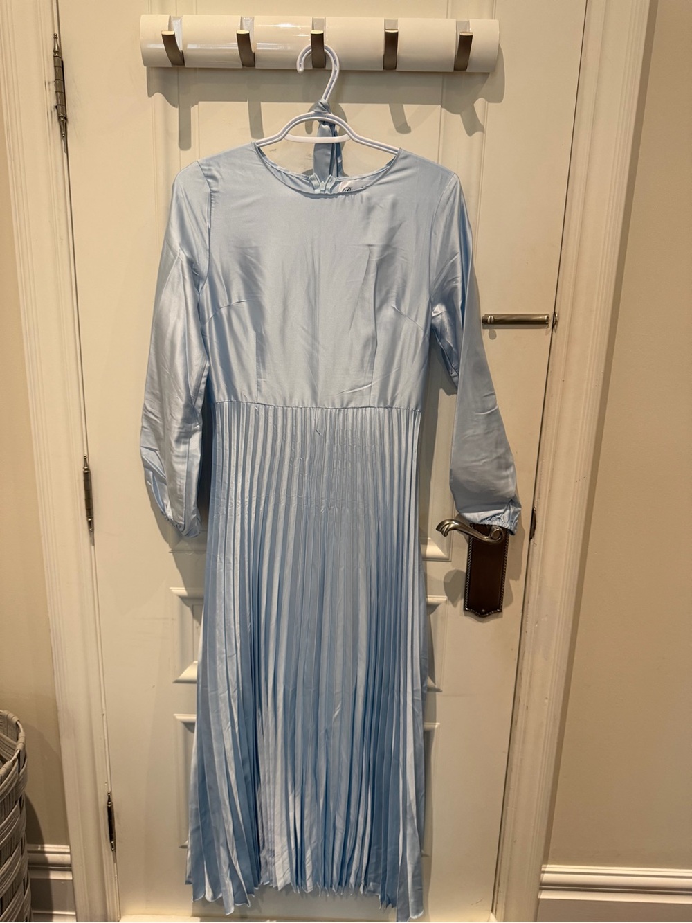 Women’s Pleated Maxi Dress in Light Blue